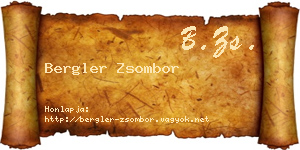 Bergler Zsombor névjegykártya